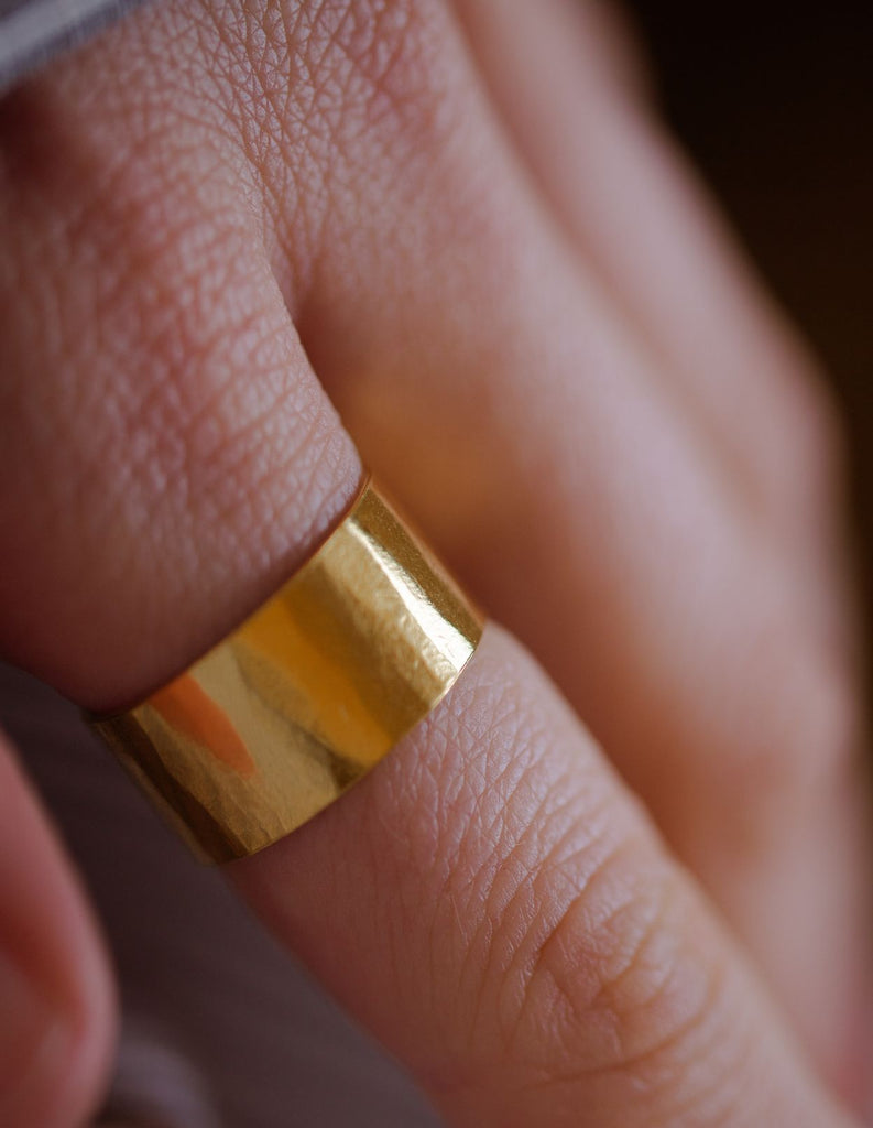 gold Shield ring by may hofman jewellery 
